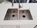 Interior Blue Double Sink 60/40 split